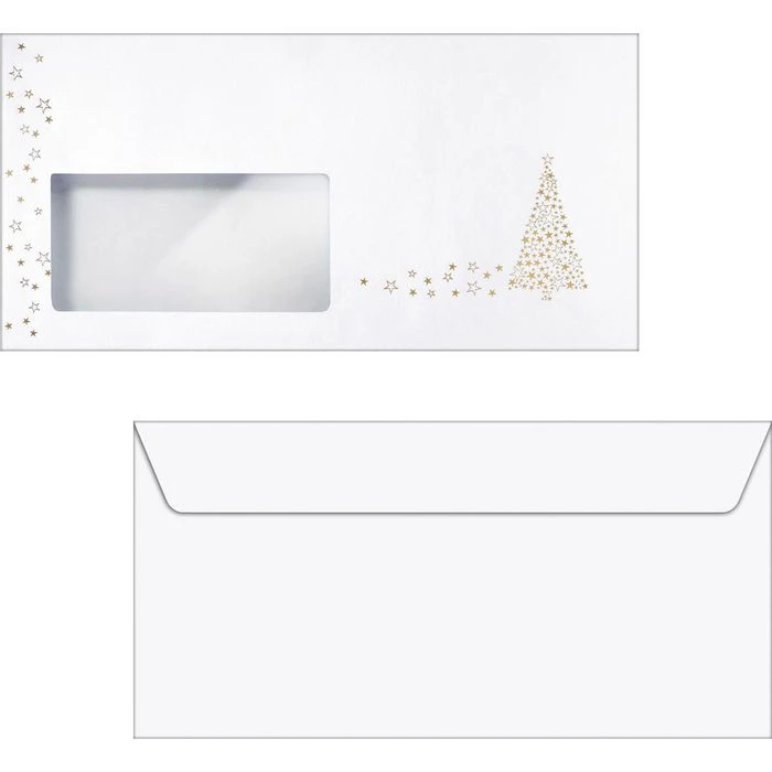 Sigel Weihnachtsumschläge DU084, DIN Lang, Golden Tree, Mit Fenster, 50 Stück – Bild 4