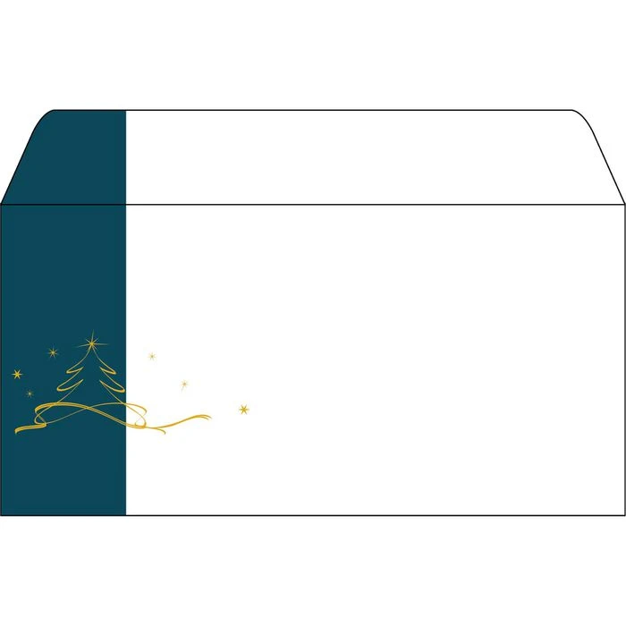 Sigel Weihnachtsumschläge DU254, DIN Lang, Christmas Tree Petrol, 50 Stück