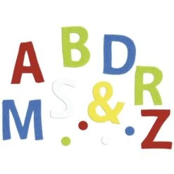 Ursus Klebebuchstaben Bastelfilz-Stanzteile, A-Z, Bunt, Selbstklebend, 45mm