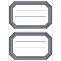 Herma Buchetiketten 5719 Vario, Liniert, 82 X 55mm, Mit Grauem Rand, 12 Etiketten