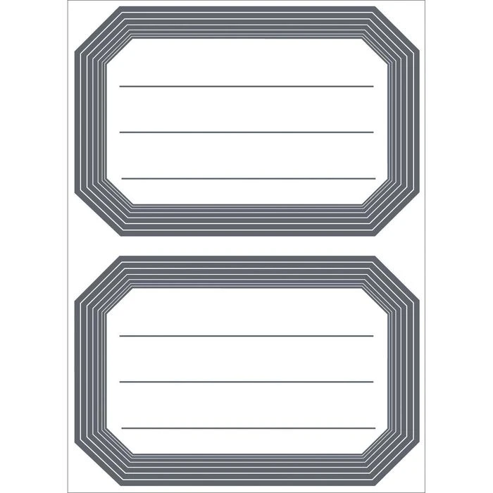 Herma Buchetiketten 5719 Vario, Liniert, 82 X 55mm, Mit Grauem Rand, 12 Etiketten