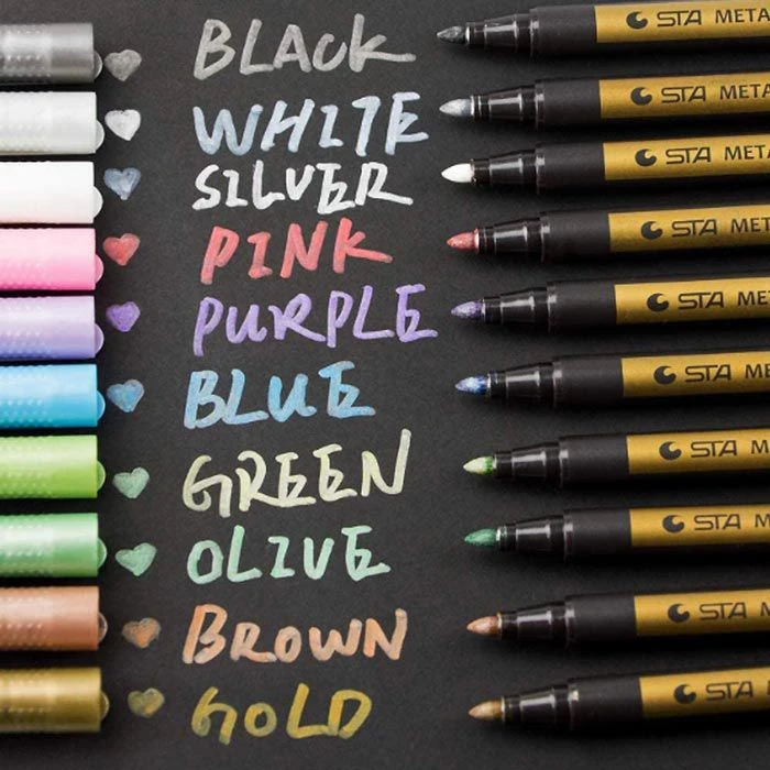 STA Metallic-Marker 300035, Rundspitze, Strichbreite 2mm, 10 Stück – Bild 2