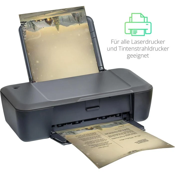 Tatmotive Weihnachtsbriefpapier Glöcknerhütte, Set, A4, 90g/m², 100 Blatt + 100 Umschläge – Bild 3