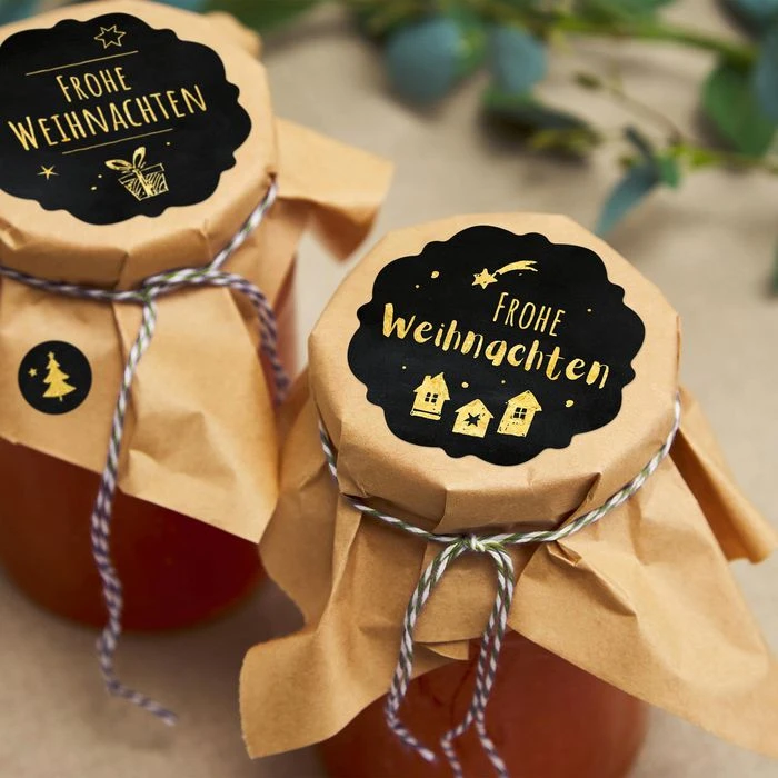 Zweckform Sticker Z-Design, Set Weihnachtsgrüße, Glanzpapier, Kraftpapier, 204 Aufkleber – Bild 5