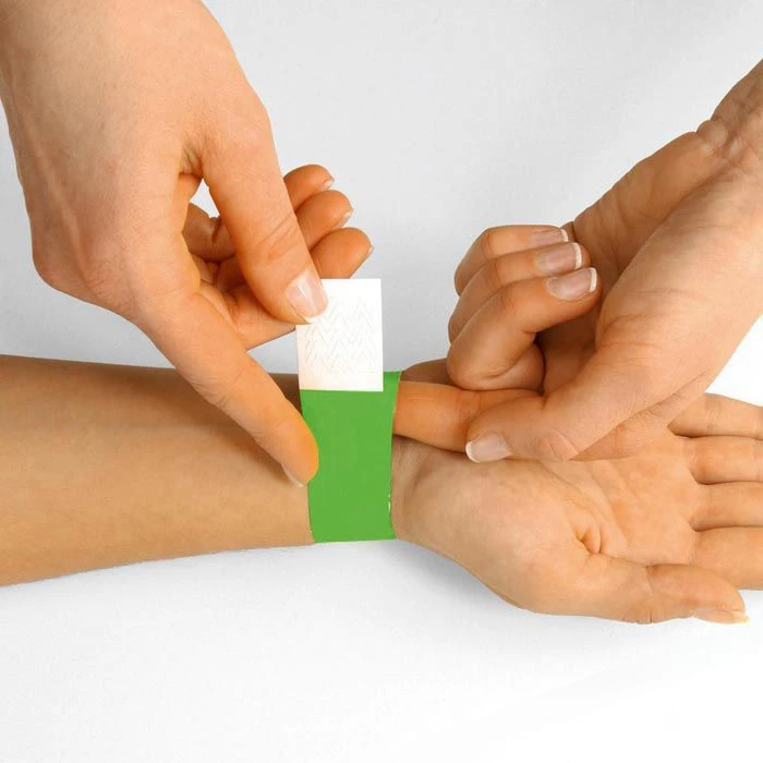 Sigel Einlassbänder EB212 Super Soft, Neongrün, Tyvek, Bedruckbar, Wasserfest, 25x255mm, 120Stück – Bild 2