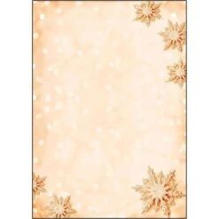 Sigel Weihnachtspapier DP234 Golden Snowflakes, A4, 90g/m², 100 Blatt