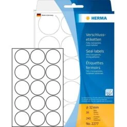 Herma 2277 Verschlussetiketten Transparent Ø 32mm