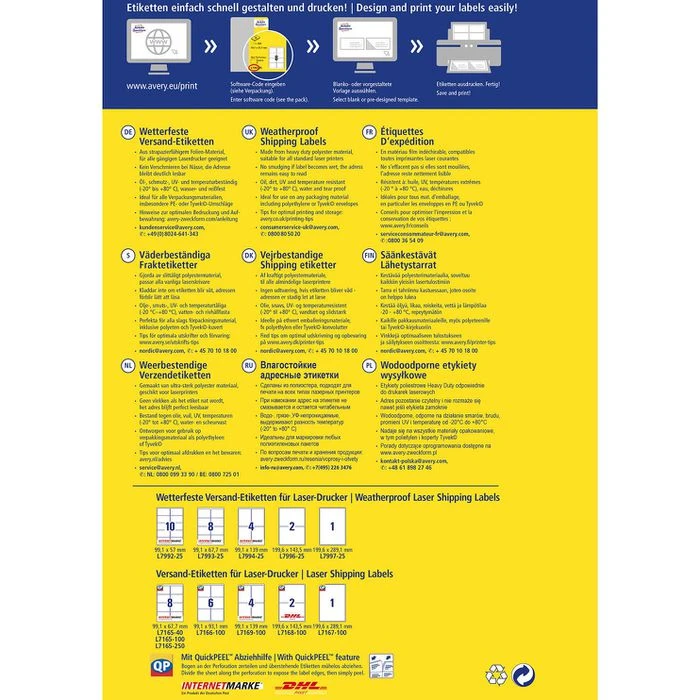 Zweckform L7994-25 Versandetiketten 99.1 X 139mm – Bild 6