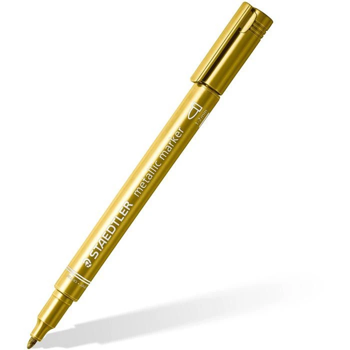 Staedtler Metallic-Marker 8323-S BK2, Gold Und Silber, 1 - 2 Mm, Wasserfest, 2 Stück – Bild 2