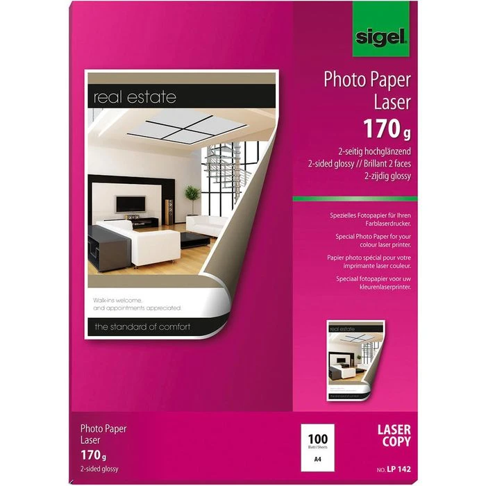 Sigel LP142 Photo-Papier Glossy A4 170g Farblaser