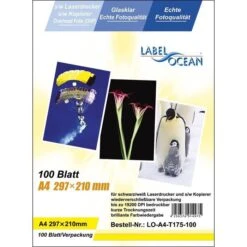 LabelOcean A4 Klar Kopierfolien Sw Laser 100 Stück