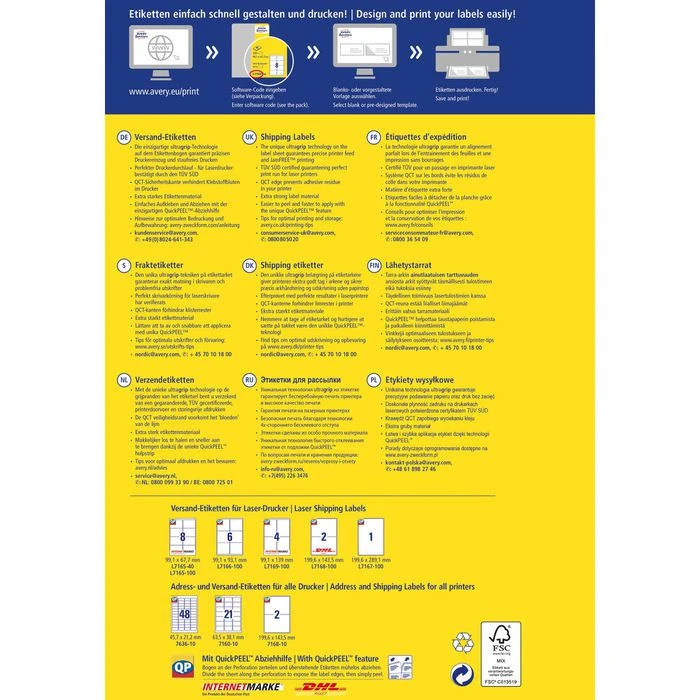 Zweckform Versandetiketten 7168-10, Weiß, 199,6 X 143,5mm, 10 Blatt, 20 Stück – Bild 6