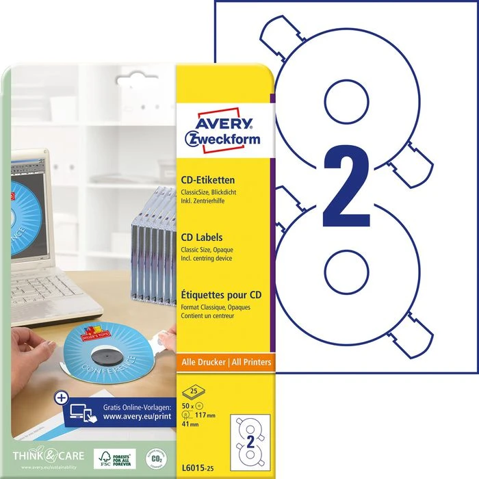 Avery Zweckform L6015-25 ClassicSize CD-Etiketten