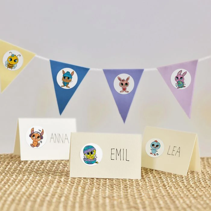 Zweckform Sticker 51045, Z-Design Set Ostern Kids, Osterhasen, Küken, Ostereier, 508 Aufkleber – Bild 5