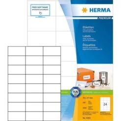Herma Premium 4464 100 Etiketten Weiß 70 X 37