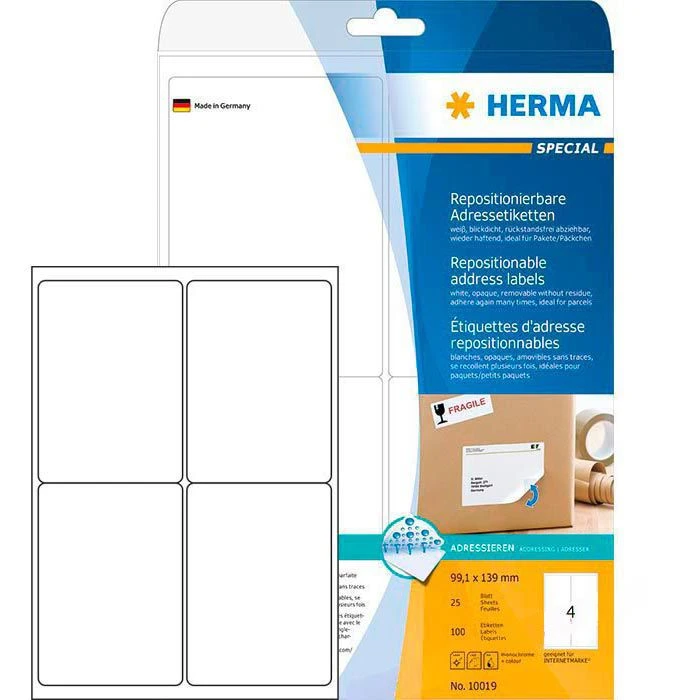 Herma Movables 10019 Etiketten Weiß 99.1 X 139mm