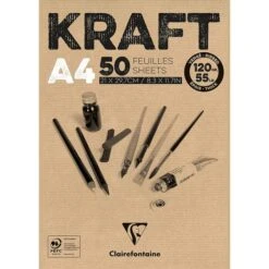 Clairefontaine Kraftpapier 975815C, A4, 120 G/m², Braun, 50 Blatt