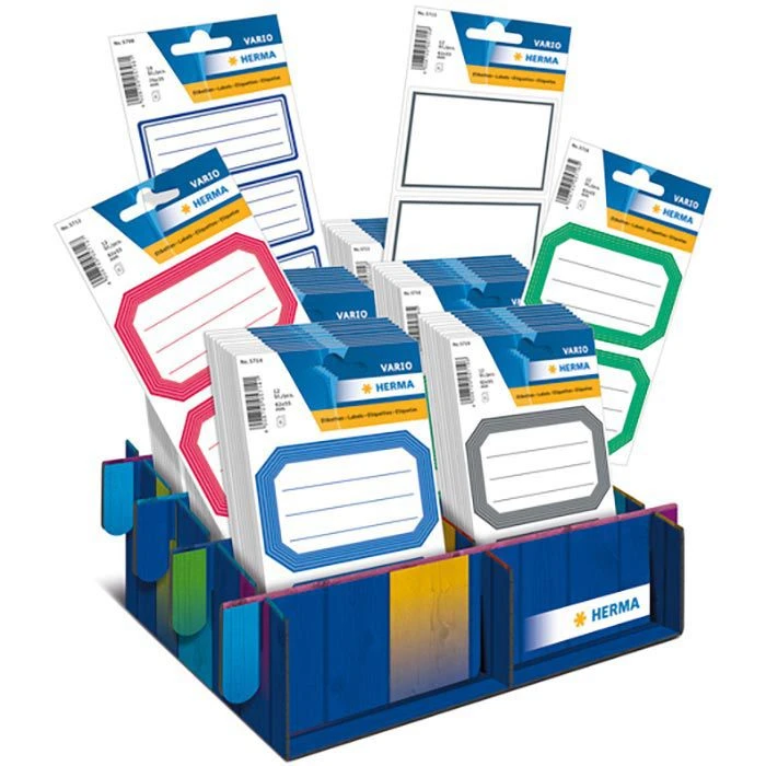 Herma Buchetiketten 5719 Vario, Liniert, 82 X 55mm, Mit Grauem Rand, 12 Etiketten – Bild 3