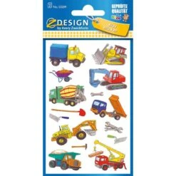 Zweckform Sticker 53209 Z-Design Kids Sticker, Baumaschinen, 30 Aufkleber
