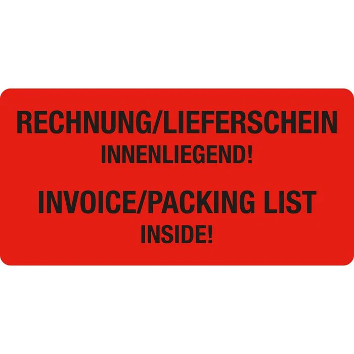 Eichner Hinweisetiketten Rechnung/Lieferschein, 50x100mm, Selbstklebend, Auf Rolle, 250 Stück