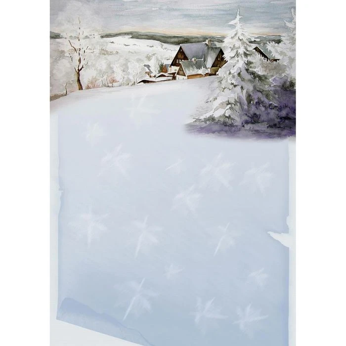 Weihnachtspapier Schneelandschaft, A4, 90g/qm, 50 Blatt