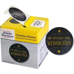 Zweckform Sticker 3846 Promotion, Weihnachten, Wir Wünschen Frohe Weihnachten, Auf Rolle, 200 Stück