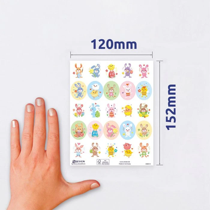 Zweckform Sticker 51045, Z-Design Set Ostern Kids, Osterhasen, Küken, Ostereier, 508 Aufkleber – Bild 3
