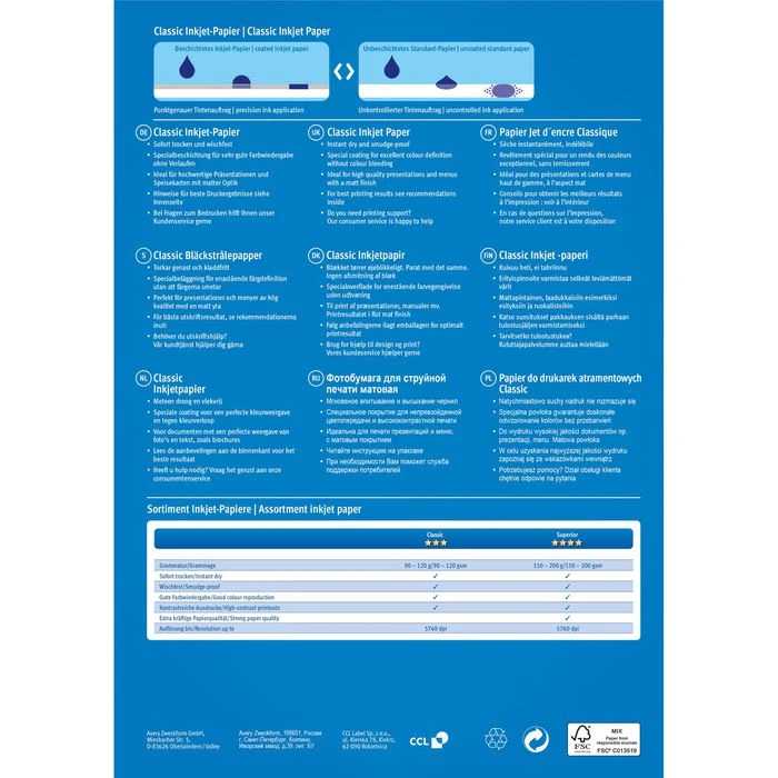 Avery Zweckform 2576-150 Classic Inkjet Papier A4 – Bild 3