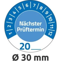 Zweckform Prüfplaketten 7906, Nächster Prüftermin, 20XX Blau, Ø 30mm, Aus Vinyl, 80 Stück Individuell