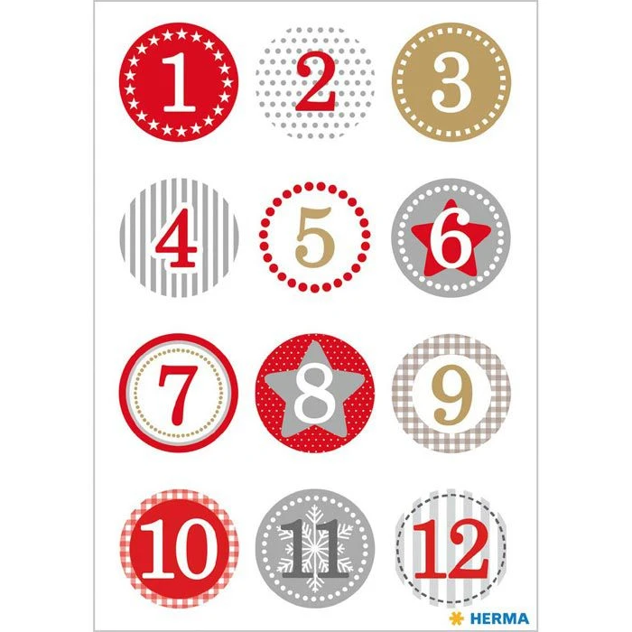 Herma Sticker Decor, 15254, Adventszahlen 1 - 24, 24 Aufkleber 2 Herma Sticker Decor, 15254, Adventszahlen 1 - 24, 24 Aufkleber – Bild 2
