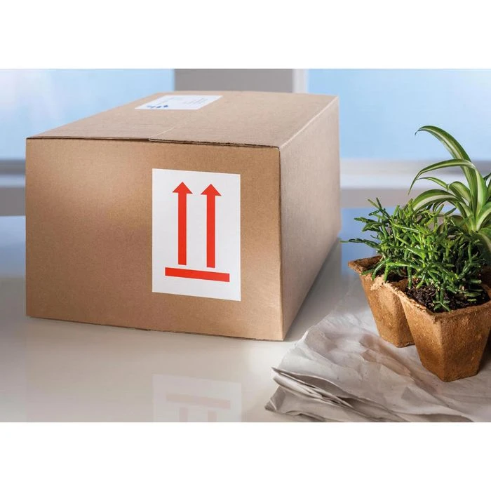 Zweckform Hinweisetiketten Symbol Hier Oben, 74 X 100mm, Selbstklebend, Auf Rolle, 200 Stück – Bild 2