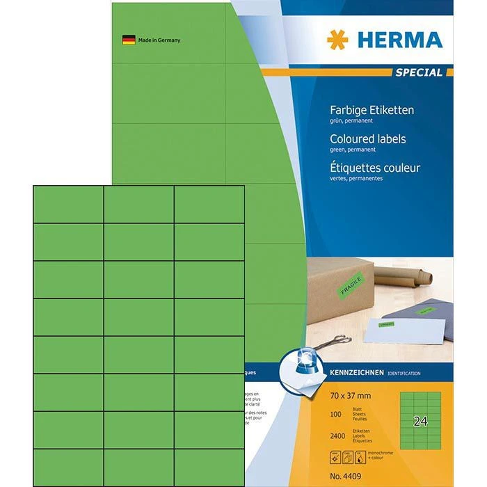 Herma Special 4409 Etiketten Grün 70x37 Permanent 1 Herma Special 4409 Etiketten Grün 70x37 Permanent