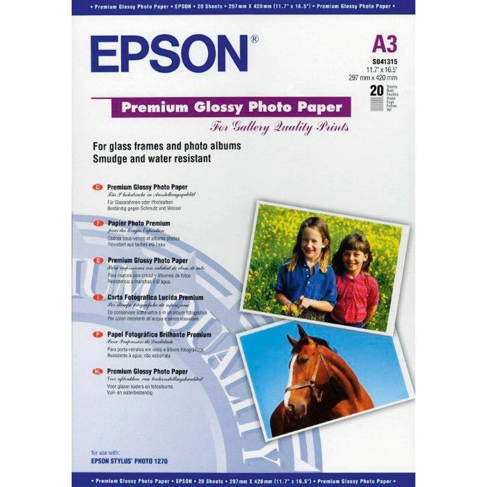 Epson® Epson S041315 Premium Glossy Photo A3 Fotopapier