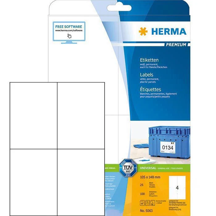 Herma Premium 5063 Etiketten Weiß 105 X 148mm