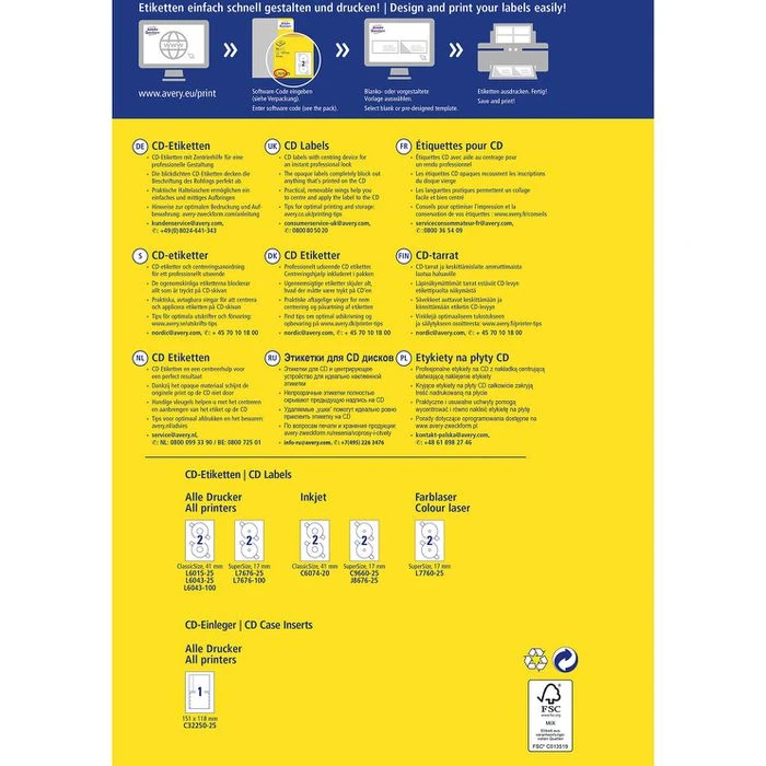 Avery Zweckform L6015-25 ClassicSize CD-Etiketten – Bild 2
