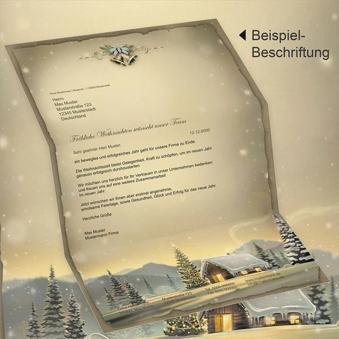 Tatmotive Weihnachtsbriefpapier Glöcknerhütte, Set, A4, 90g/m², 100 Blatt + 100 Umschläge – Bild 2