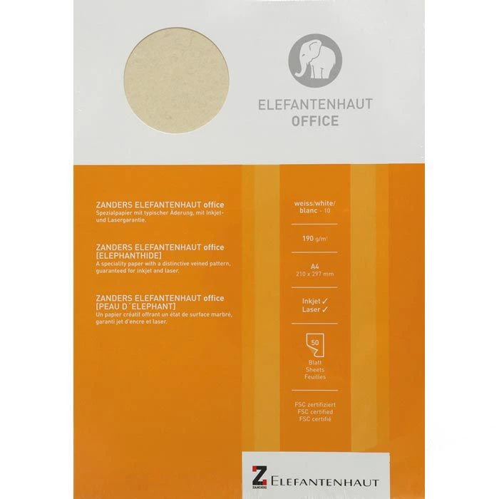 Zanders Elefantenhaut Office Weiß A4 190g/qm – Bild 2