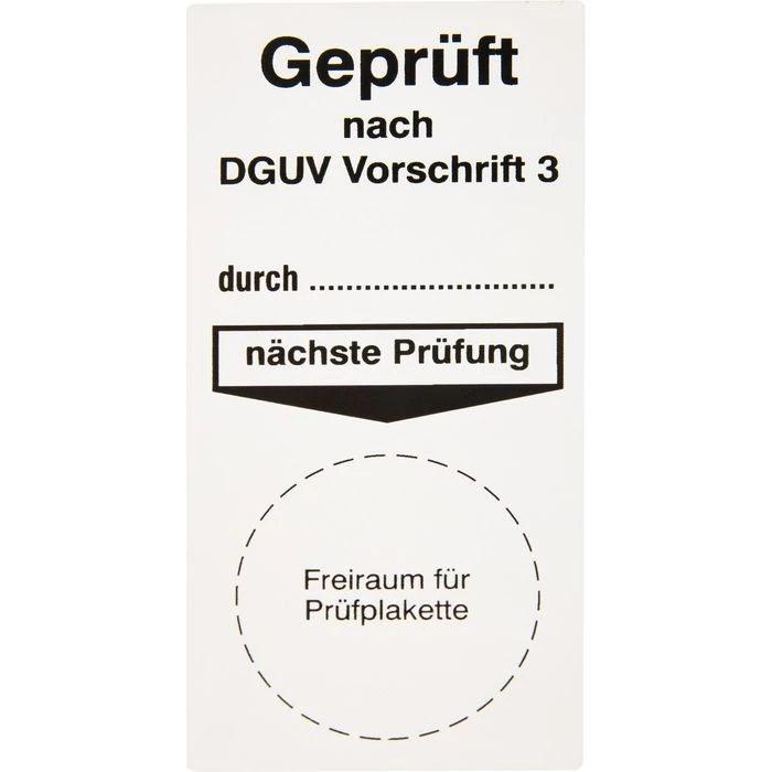 Böttcher-AG Grundplaketten GP9 DGUV Vo 3, 40 X 80mm, Für 30mm Prüfplaketten, 100 Stück