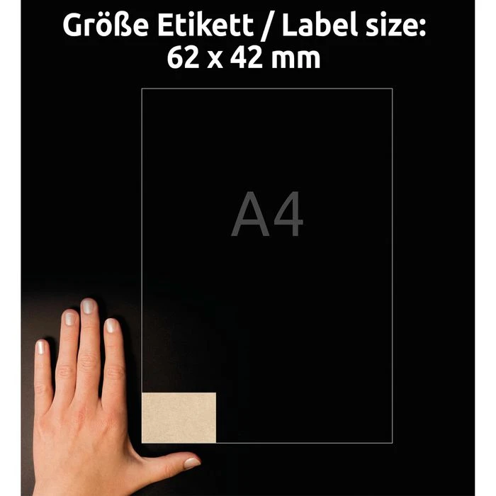 Zweckform Universaletiketten L7110-25, Naturbraun, 62 X 42 Mm, 25 Blatt, 450 Stück – Bild 3