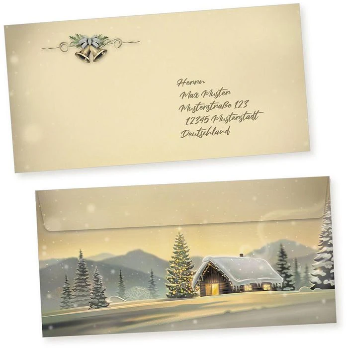 Tatmotive Weihnachtsbriefpapier Glöcknerhütte, Set, A4, 90g/m², 100 Blatt + 100 Umschläge – Bild 4