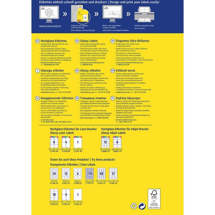 Zweckform Inkjet-Etiketten C6081-10, 88,9 X 63,5mm, Weiß Glänzend, 10 Blatt, 80 Stück – Bild 4