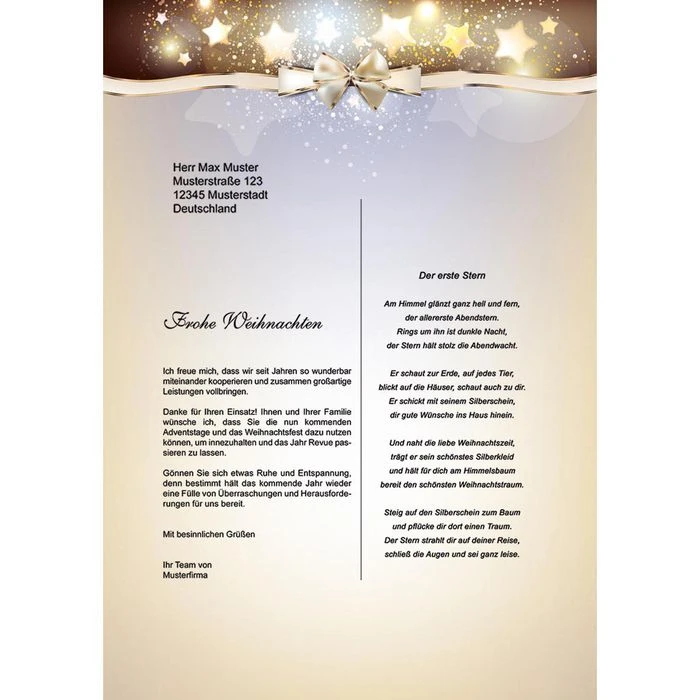 Weihnachtsbriefpapier A4 Sternen-Nebel 100 Blatt – Bild 2