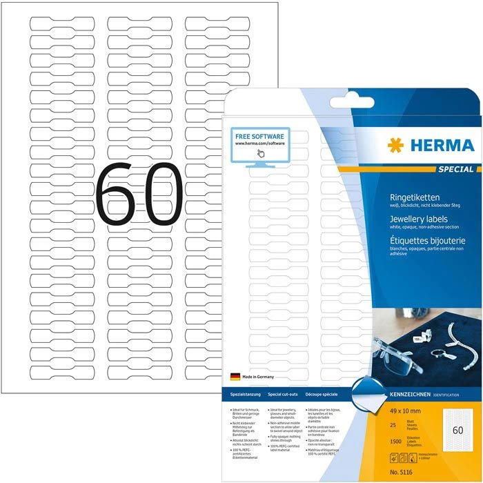 Herma 5116 Preisetiketten 49x10 Schmucketiketten Permanent