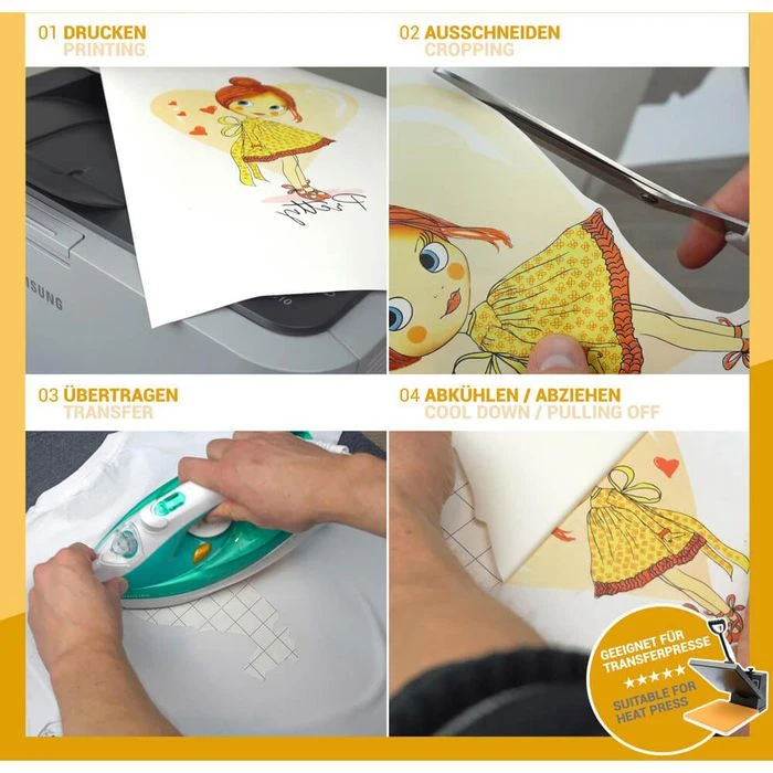 Skullpaper Transferpapier Laser, DIN A4, T-Shirt-Folie Für Helle Textilien, 10 Blatt – Bild 2