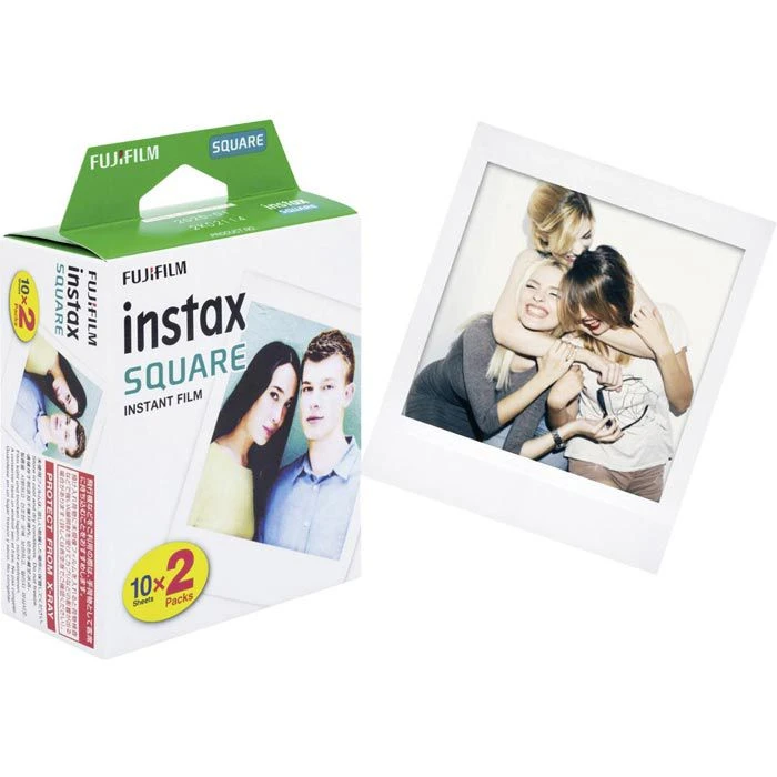 Fujifilm Sofortbildfilm Instax Square, 8,6 X 7,2cm, Weiß, 20 Blatt