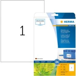 Herma Universaletiketten 10708, Special Recycling, Weiß, 210 X 297mm, 20 Blatt, 20 Stück