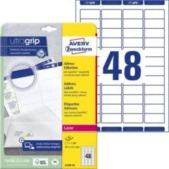 Avery Zweckform L7636-25 Etiketten Weiß 45.7x21.2