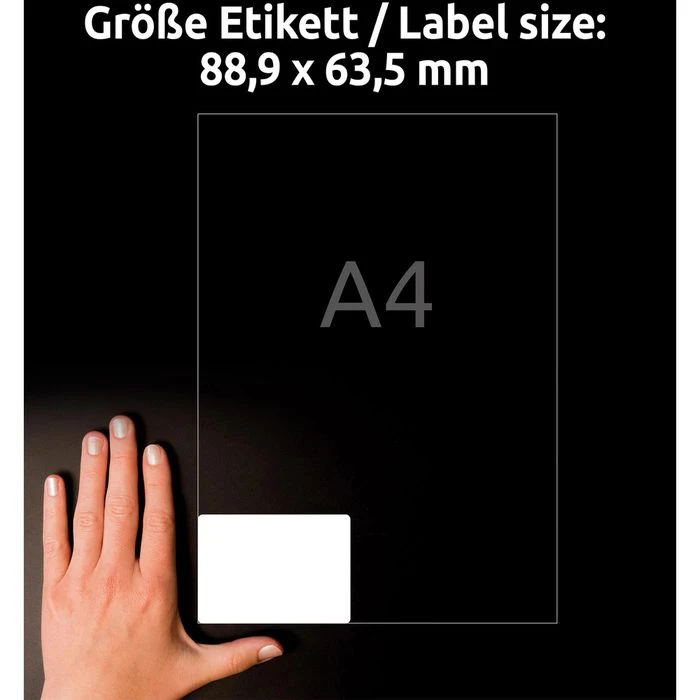 Zweckform Inkjet-Etiketten C6081-10, 88,9 X 63,5mm, Weiß Glänzend, 10 Blatt, 80 Stück – Bild 3