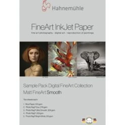 Hahnemühle Inkjet-Papier FineArt Smooth, A4, SamplePack, 6 Qualitäten, Matt, Einseitig, 12 Blatt