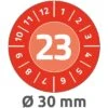Zweckform Prüfplaketten 6946, Mit Jahreszahl 2023, Rot, Ø 30mm, Abziehsicher, 80 Stück